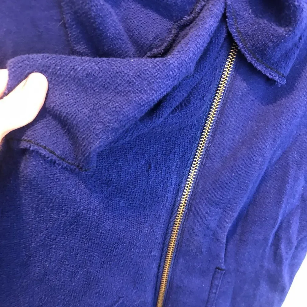 Free People Pacific Coast Ruffle Zip-Up Sweatshirt Small